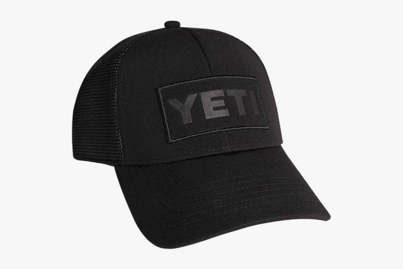 Yeti Black On Black Patch Trucker Hat, transparent png download