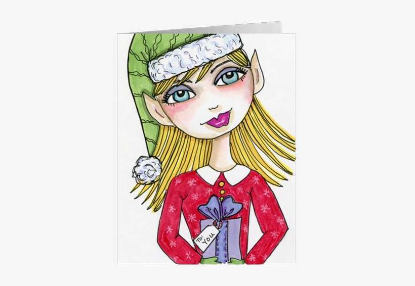 Blonde Christmas Elf, Zoe, Pen And Ink Paintings On, transparent png download