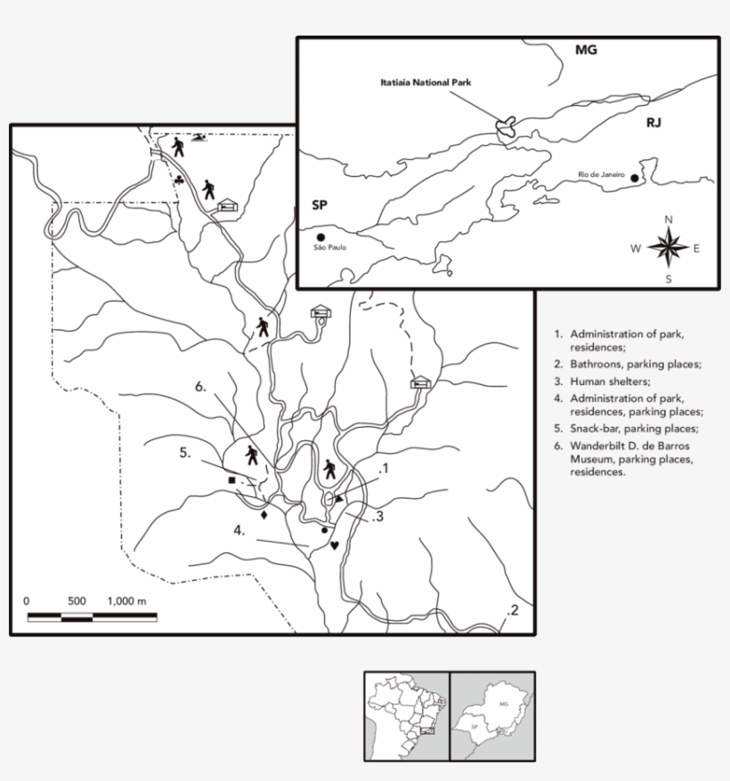 Map With The Location Of Itatiaia National Park, States, transparent png download