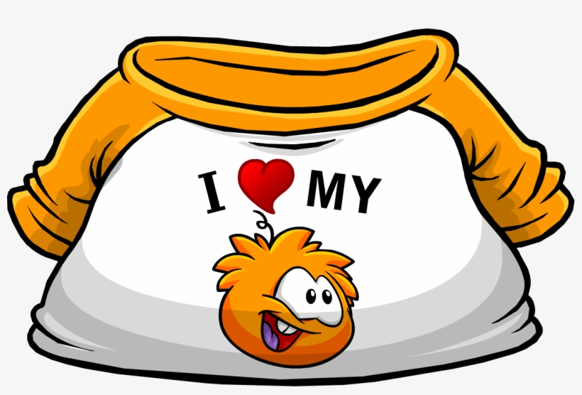 I Heart My Orange Puffle T-shirt, transparent png download