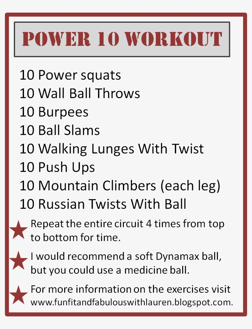 Power 10 Workout Total Body Toning With Only A Medicine, transparent png download