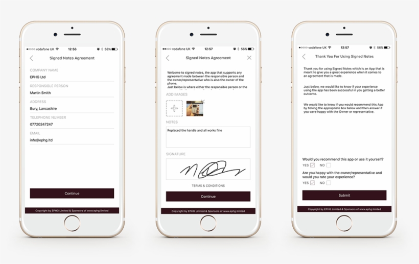 Signed Notes Jobsheet App Development Preston, transparent png download