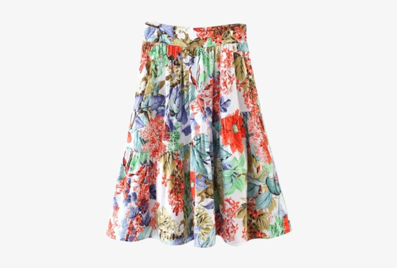 Floral Knee Length A Line Skirt - Skirt, transparent png download