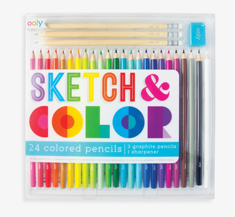 Sketch And Color Colored Pencil Set - Colored Pencil, transparent png download