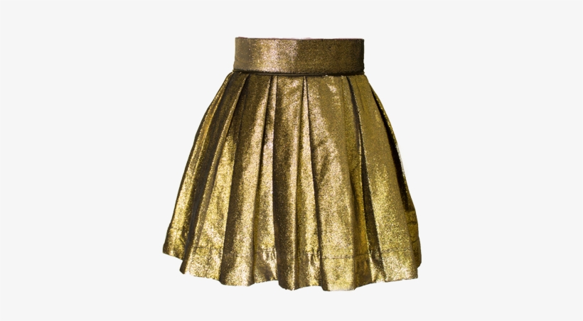 Gold Pleated Skirt - Miniskirt, transparent png download