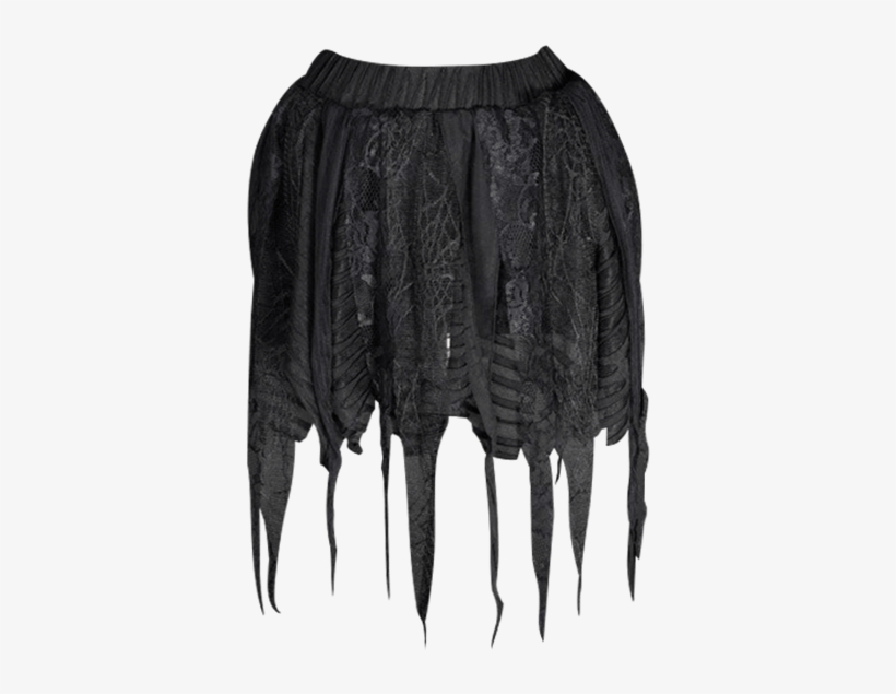 Gothic Black Tattered Lace Skirt - Overskirt, transparent png download