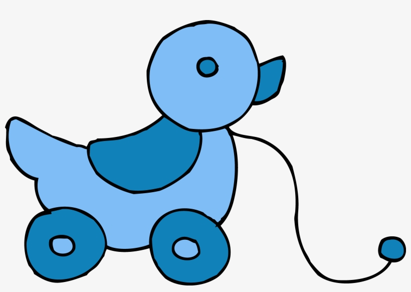 Banner Royalty Free Cute Clip Art Rolling Blue Ducky Baby Toys