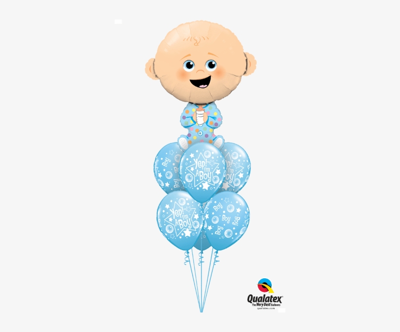 Giant Baby Boy Balloon Bouquet - 38" Shape Packaged Baby Boy - Mylar Balloons Foil, transparent png download