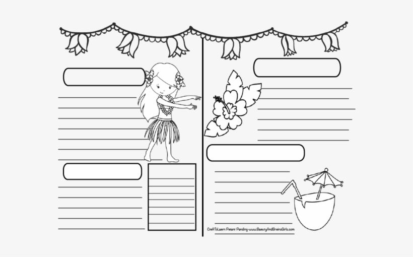 Luau Theme Journal Diy Printable Instant Download Bullet - Layout Fauxbonichi, transparent png download