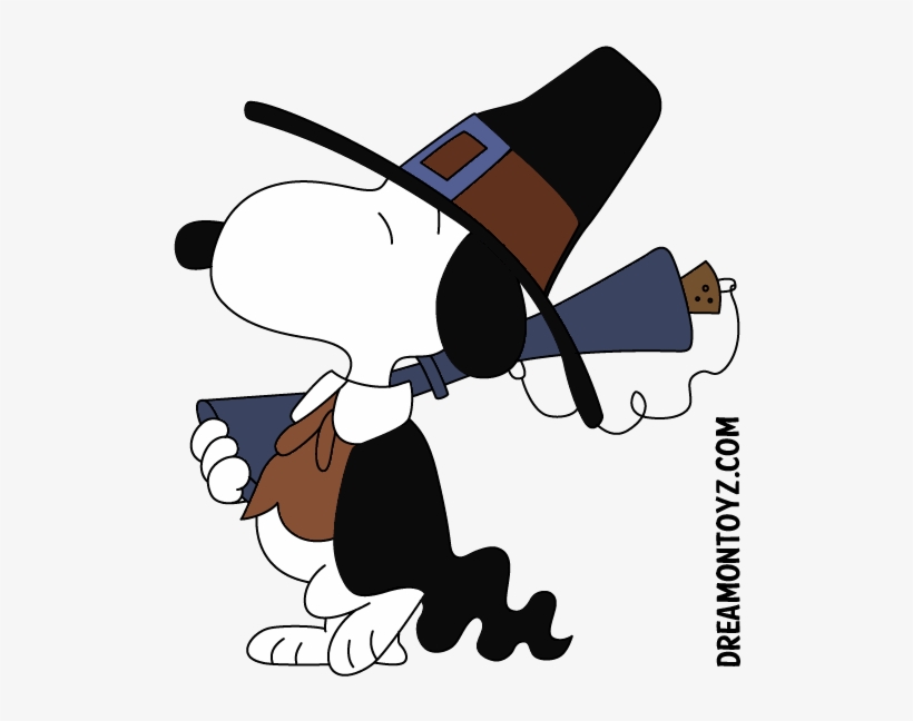 Pilgrim Snoopy Carrying A Musket - Clipart Pilgrim, transparent png download