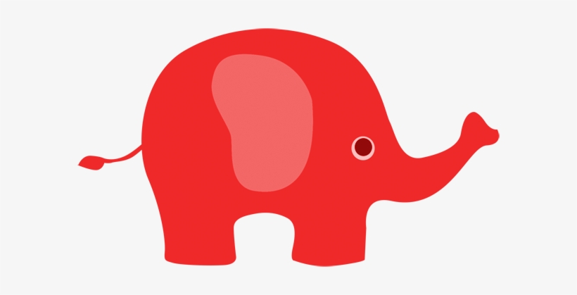 Red Clipart Baby Elephant - Red Elephant Clipart, transparent png download