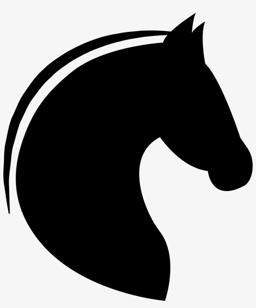 Horse Head With Horsehair Line And Semicircular Back - El Caballo Del Ajedrez Blanco Y Negro, transparent png download