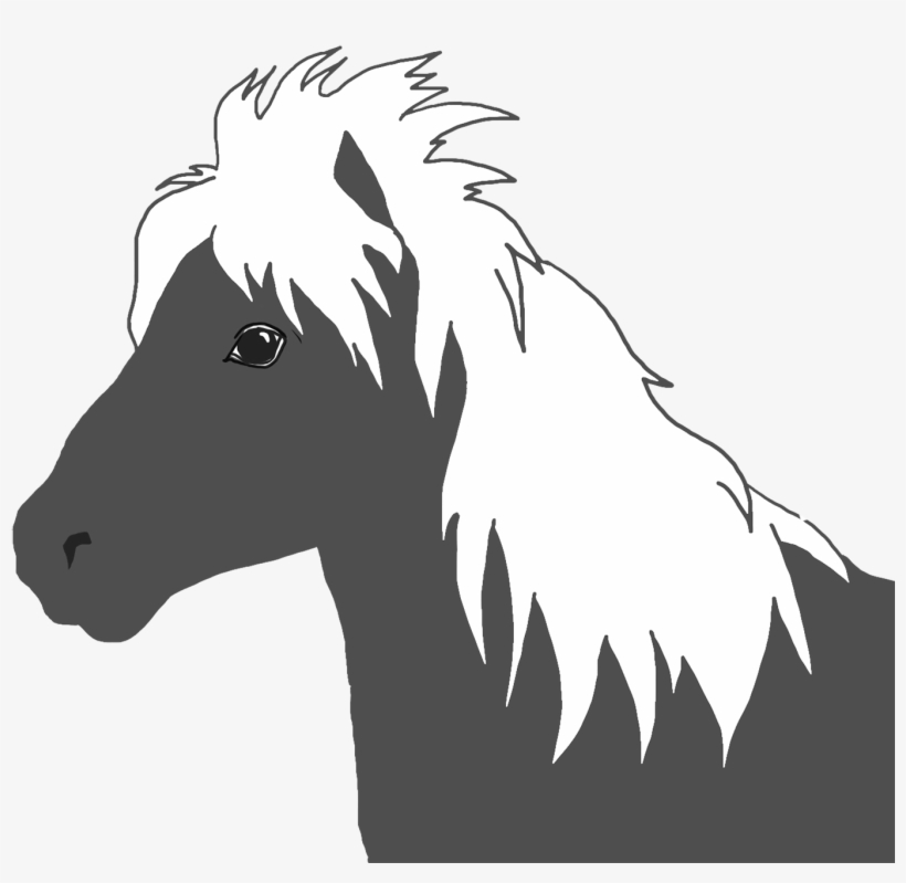 Horse Silhouette White Mane 1,417×1,352 Pixels - Horse, transparent png download