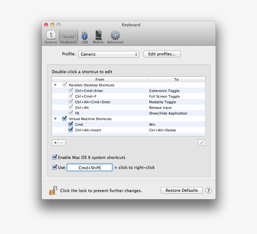 By Default, Parallels Desktop Is Set To Mimic A Right-click - System Preferences Users And Groups Mac, transparent png download