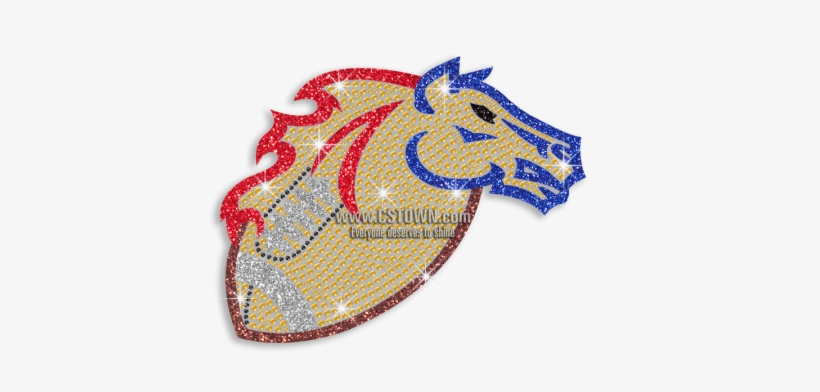 Custom Football Horse Head Glitter Iron On Transfer - Needlework, transparent png download