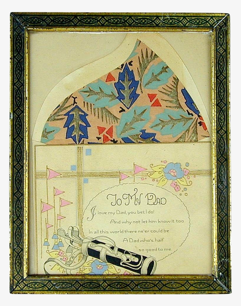Art Deco 1932 Framed ~ To My Dad - Golf, transparent png download