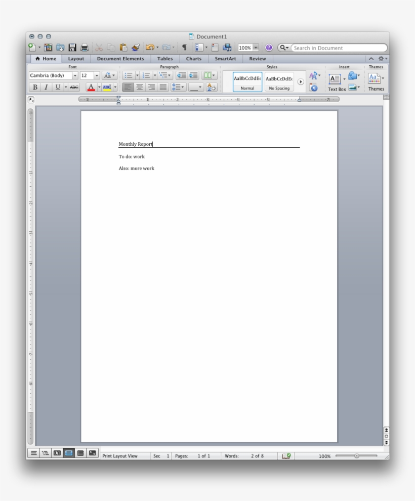 02 Mac Word Horiz Line - Office Mac 2011, transparent png download