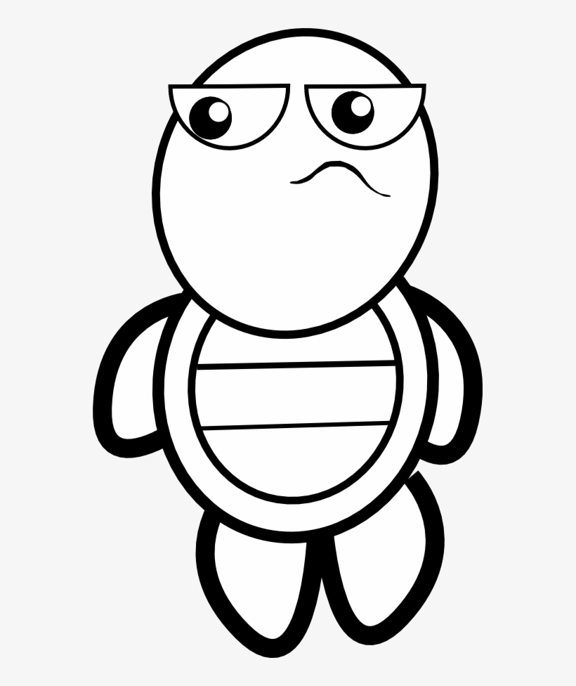 Clip Art Feraliminal Turtle Black White Line - Black And White Turtle, transparent png download