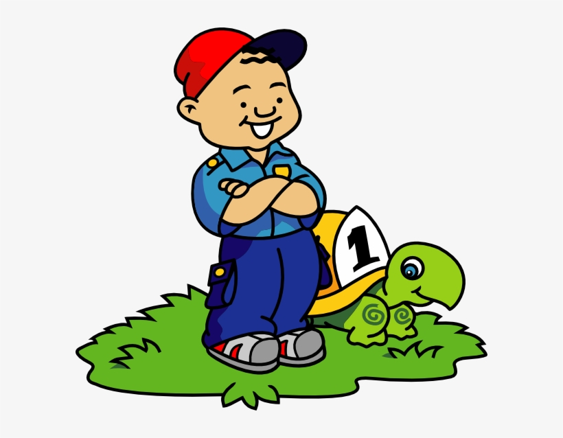 Boy And Turtle Svg Clip Arts 600 X 558 Px, transparent png download