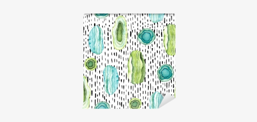Seamless Pattern Of Watercolor Abstract Shapes With - Watercolor Painting, transparent png download