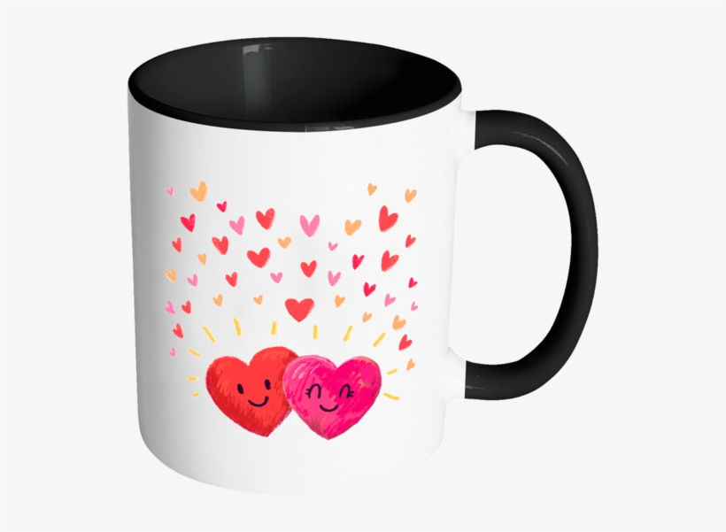 Happy Hearts Color Accent Coffee Mug, Your Choice Of, transparent png download