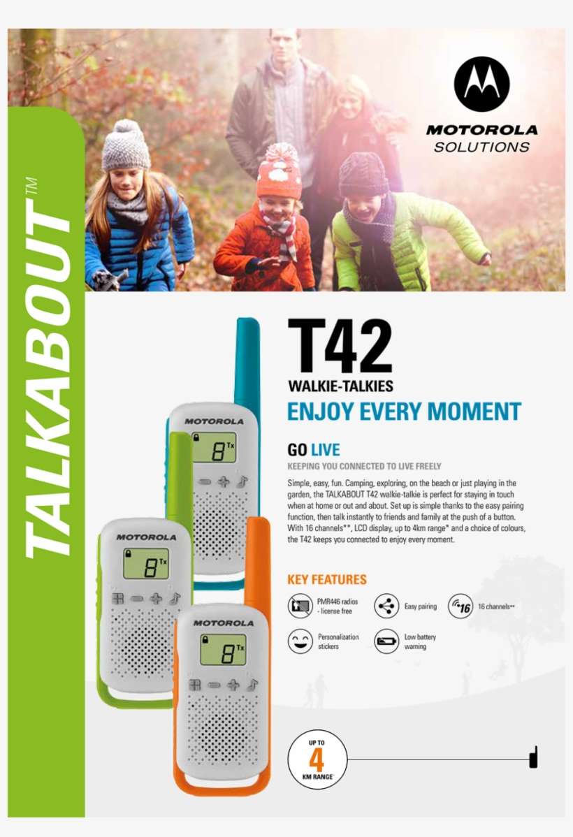 Walkie Talkie, Domet 4 Km, 16 Kanala, Plava, transparent png download