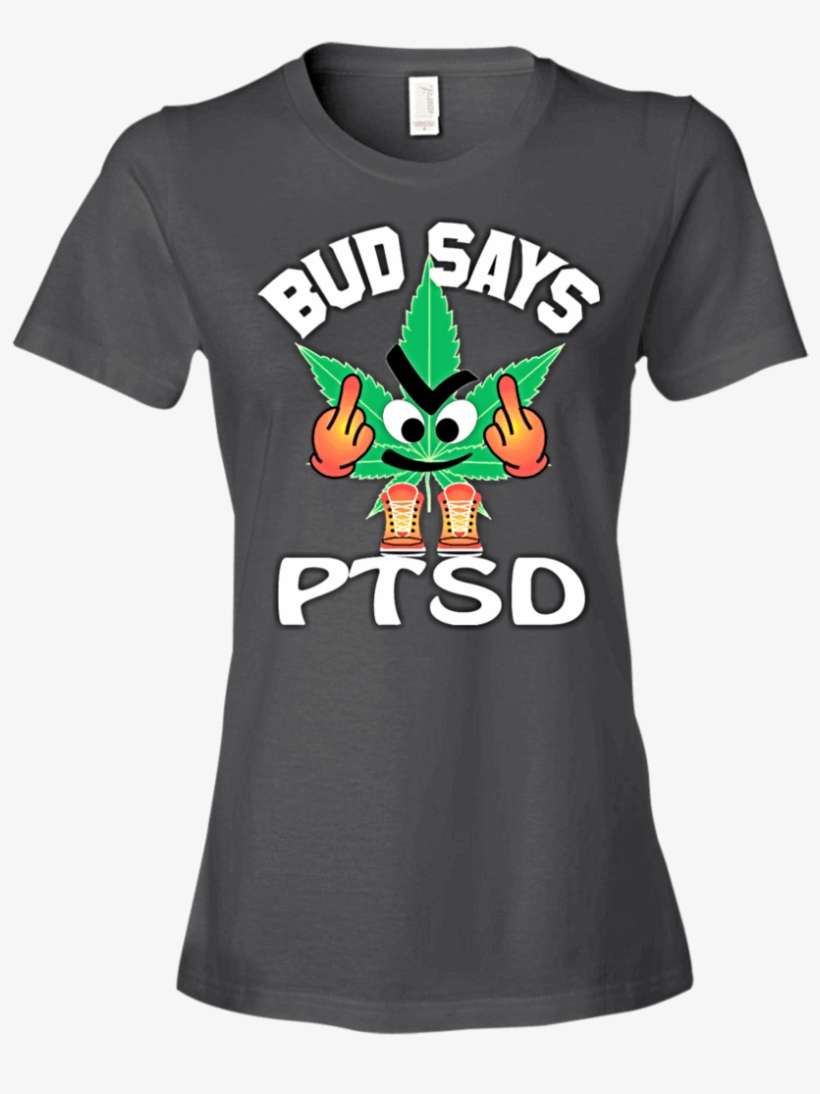 Bud The Weed Leaf Flipping The Bird At Ptsd Fitted, transparent png download