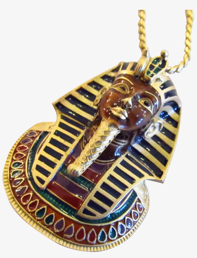D'orlan Enamel King Tut Pharaoh Pendant Necklace Egyptian, transparent png download