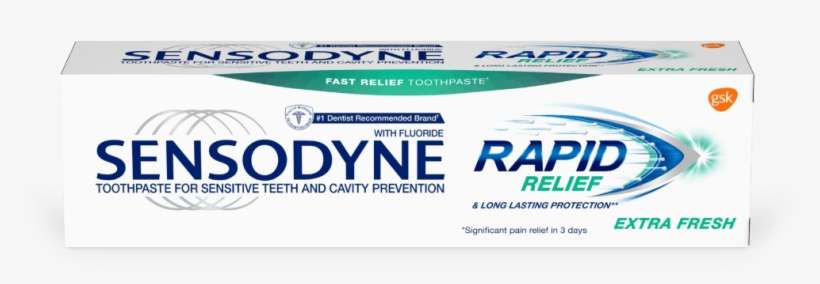 Sensodyne Rapid Relief Toothpaste In Extra Fresh, transparent png download