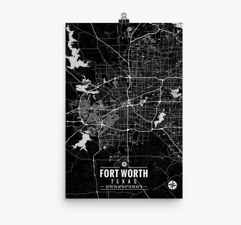 Fort Worth Texas Map With Coordinates, transparent png download