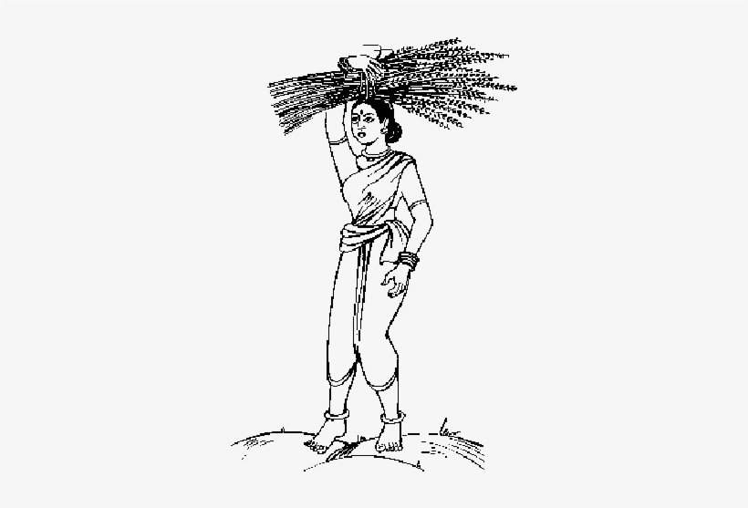 Indian Election Symbol Lady Farmer - Drawing Of Indian Farmer, transparent png download