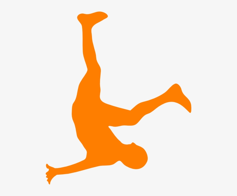 Falling Man In Organge Clip Art At Clker - Person Falling Clip Art, transparent png download