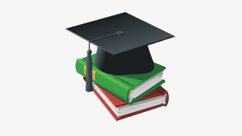 Education Cap Books Png - Books And Graduation Hat, transparent png download