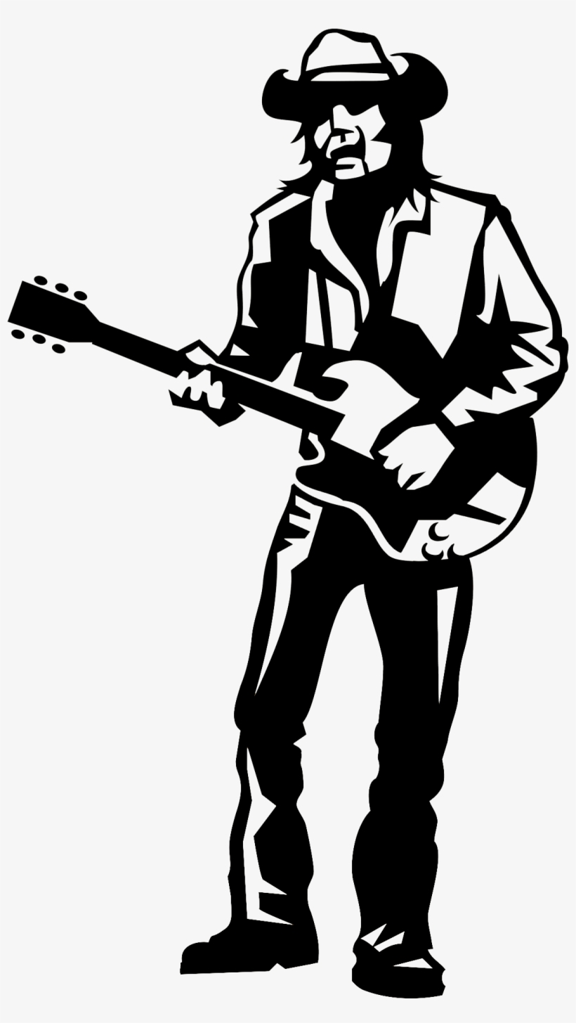 Clipart Freeuse Stock Musician Silhouette Transprent - Silueta Hombre Guitarra, transparent png download