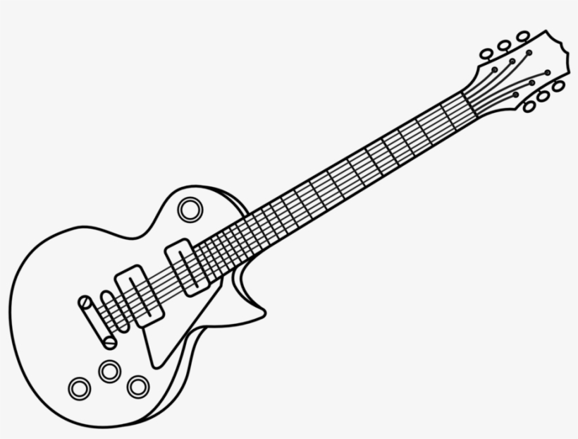 Guitar Lineart By Kol98 On Clipart Library - Electric Guitar Line Art, transparent png download