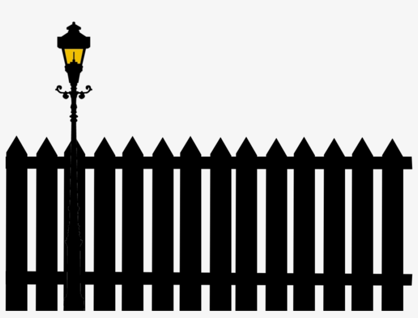 Lamp With Silhouette By Viktoria Lyn On - Spooky Fence Clip Art, transparent png download
