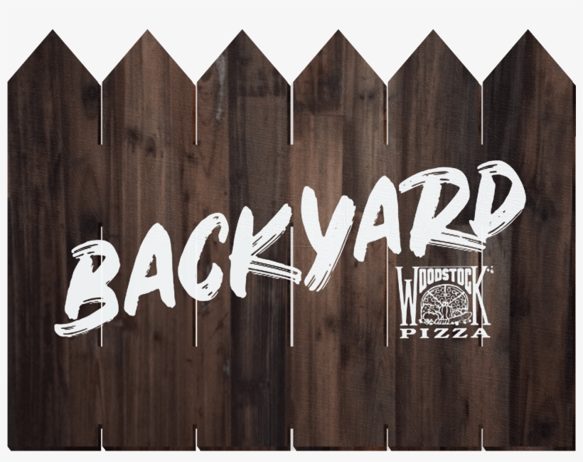 Backyardmockup Finalround Whitetextonfence-min - Picket Fence, transparent png download