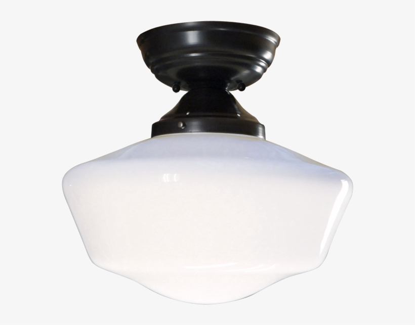Milk Glass Schoolhouse Lighting 16" Direct Ceiling, transparent png download