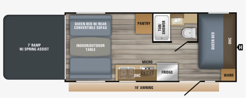 2019 Octane Super Lite 209 Floorplan, transparent png download