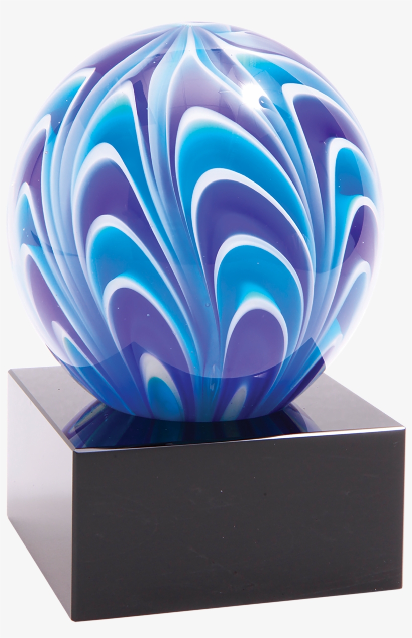 Two-tone Blue And White Sphere Premier Art Glass - Glass, transparent png download