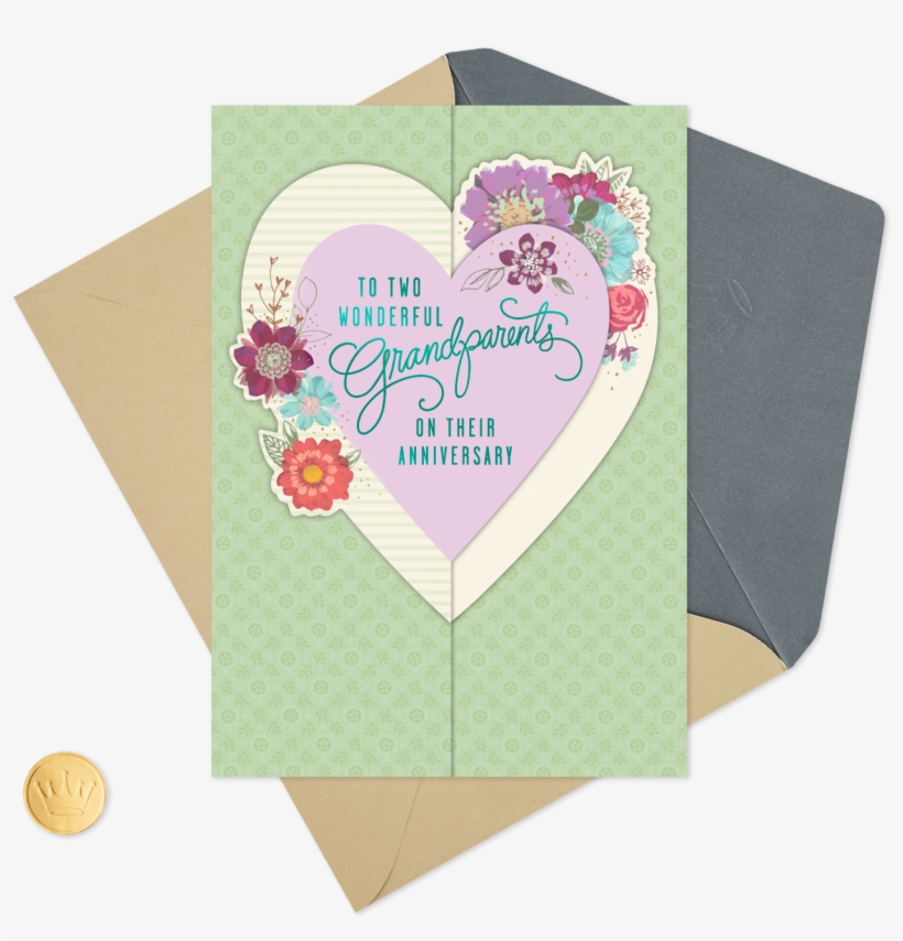 Two Wonderful Grandparents Anniversary Card Greeting Card PNG Image