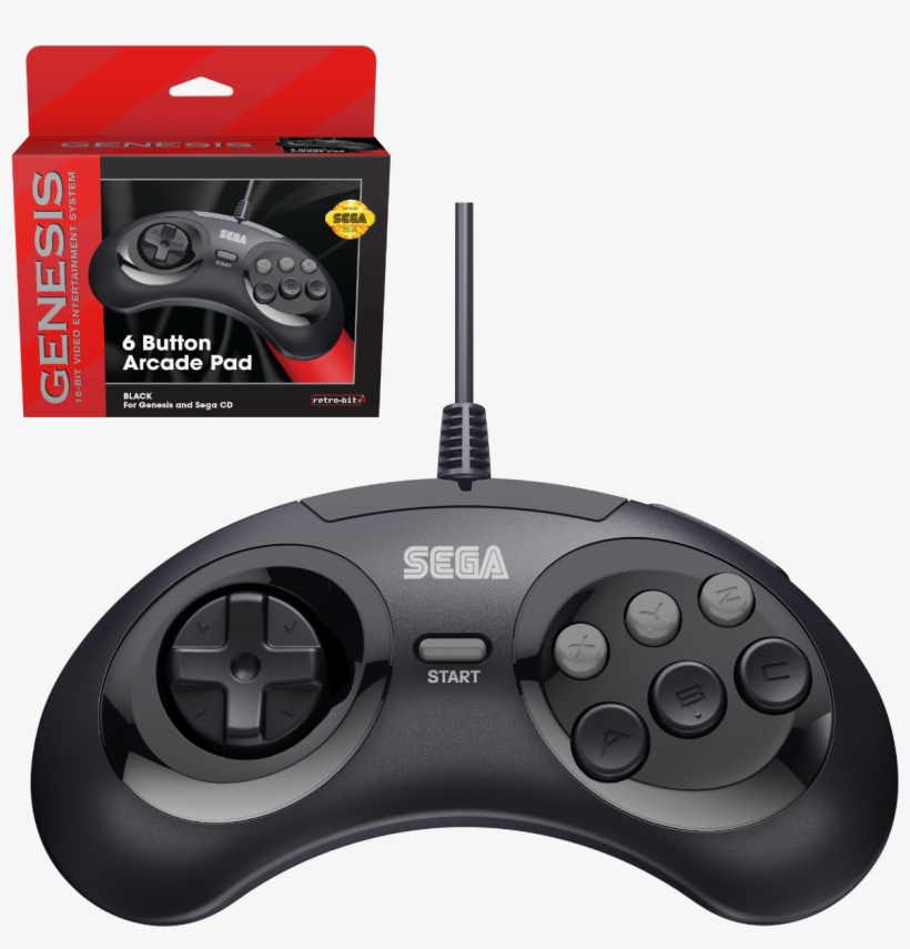 Sega Genesis 6-button Arcade Pad - Game Controller, transparent png download