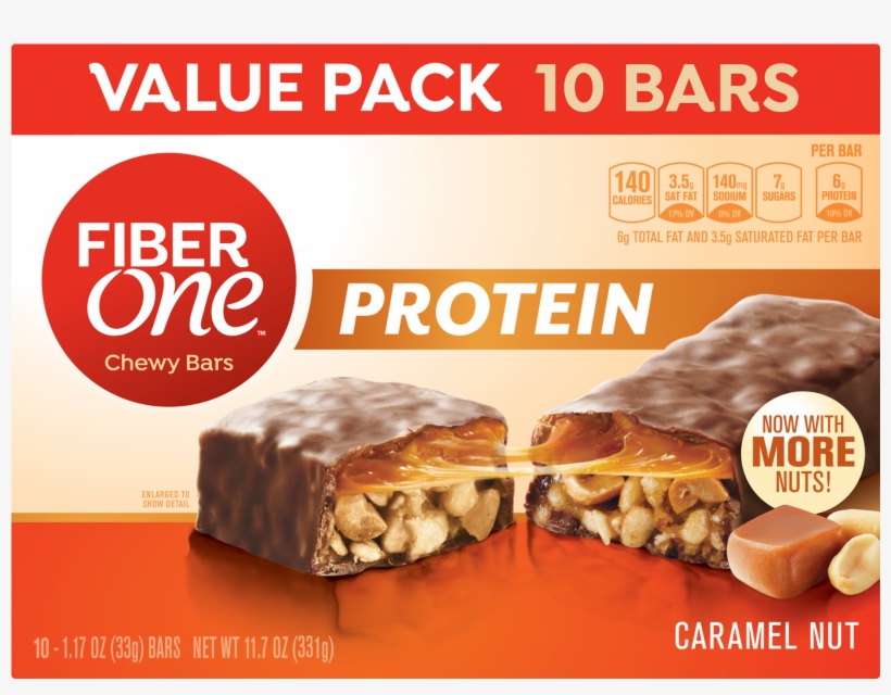 Fiber One Protein Bar Caramel Nut Chewy Bars 10 Fiber - Fiber One Protein Bars, transparent png download