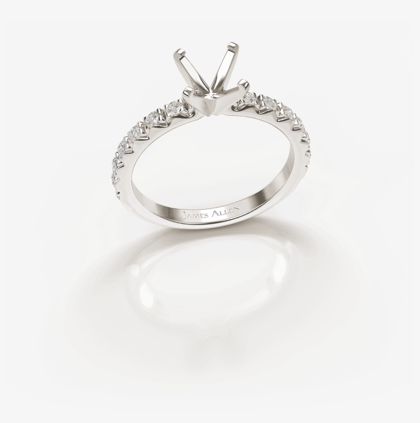 James Allen 14k White Gold Diamond Engagement Ring - Diamond, transparent png download