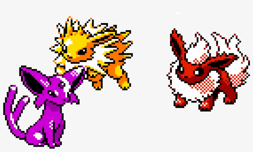 Three Of Eeveelutions - Flareon Pixel Art, transparent png download