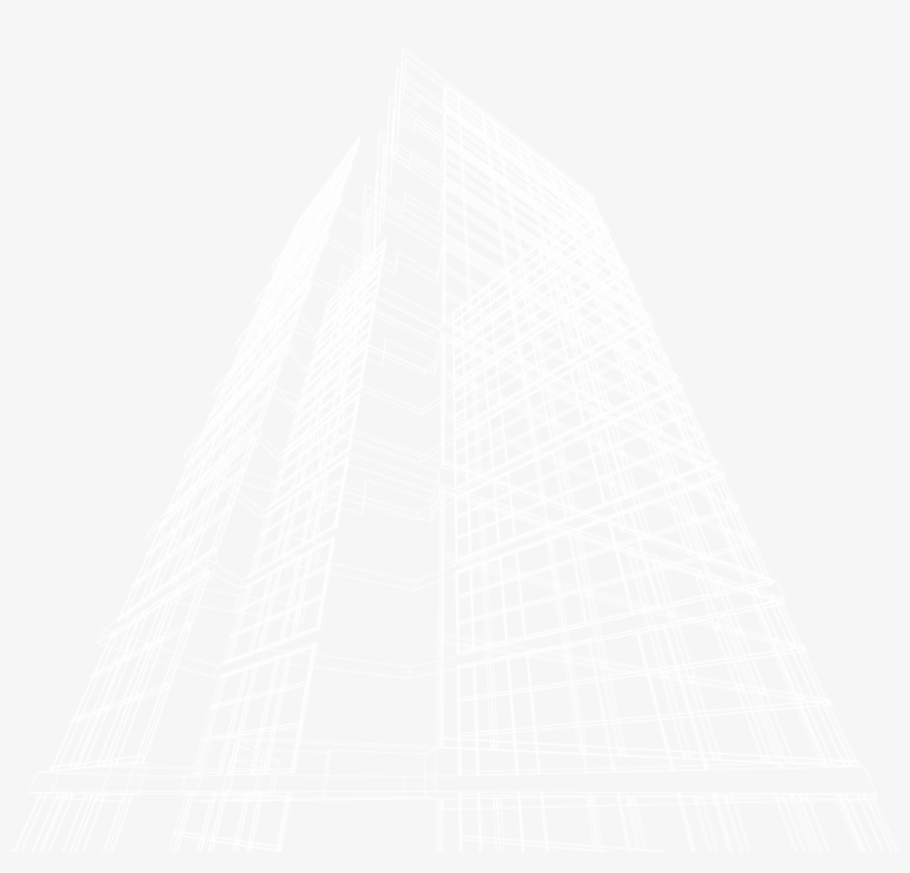 Skyscraper Outline - White - Brutalist Architecture, transparent png download