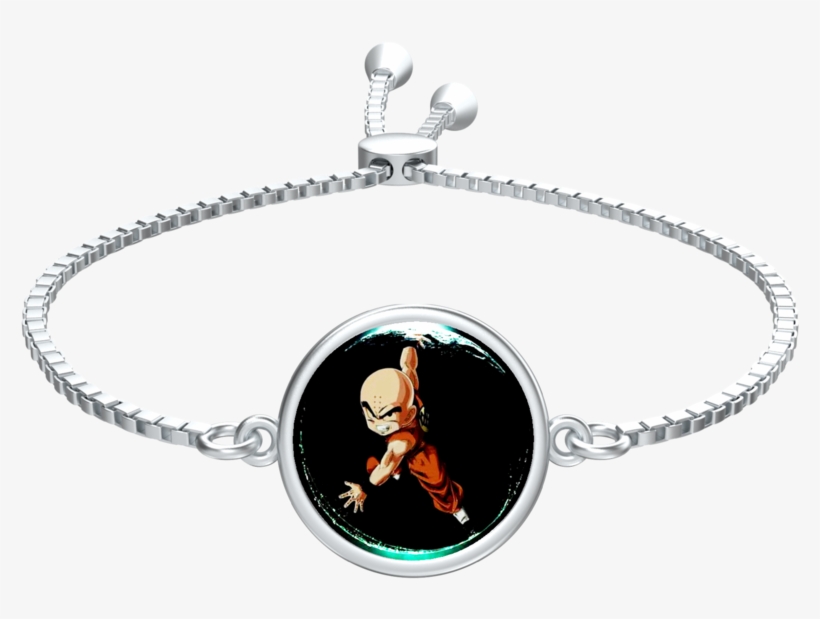 Krillin Ashe Coin With Aya Slider Bracelet In Silver - Bracelet, transparent png download