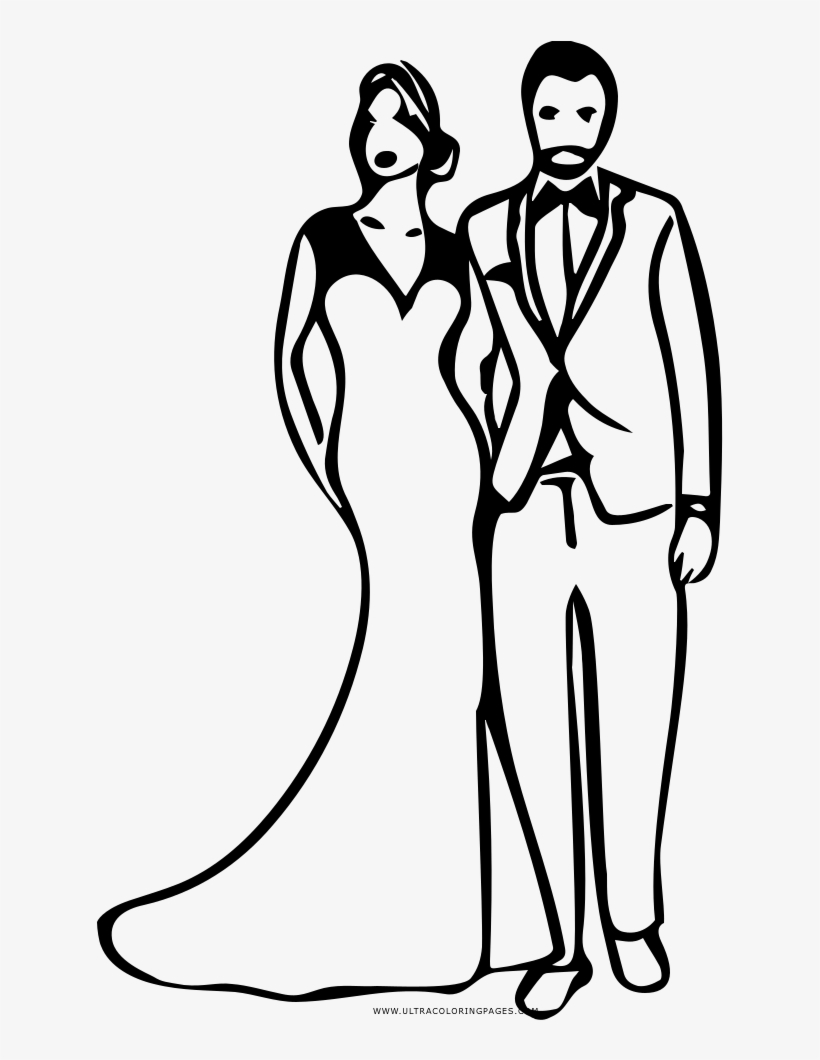 Groom Coloring Pages - Line Art, transparent png download