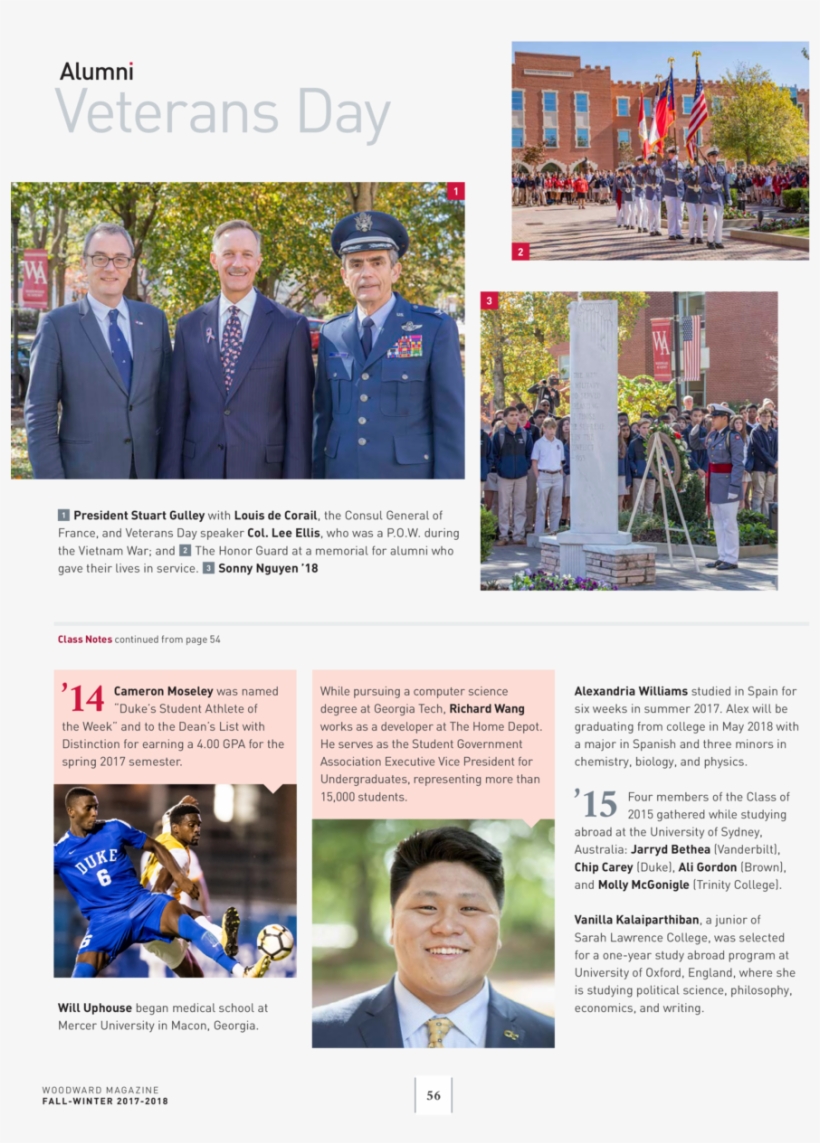 Veterans Day 1 2 3 President Stuart Gulley With Louis - Brochure, transparent png download