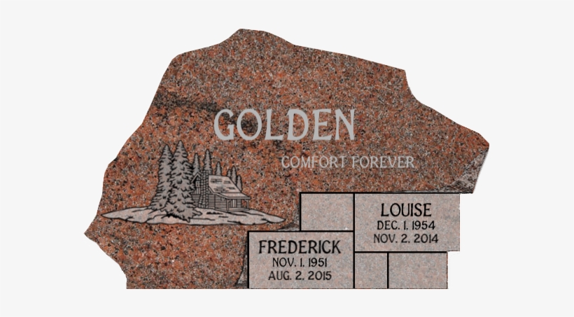 Golden Upright - Royal Mahogany Granite Tombstone, transparent png download